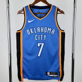 2022-23 OKC Thunder HOLMGREN #7 Blue City Edition Top Quality Hot Pressing NBA Jersey