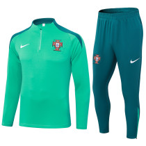 2024-25 Portugal Light green Half Pull Tracksuit (半拉链)