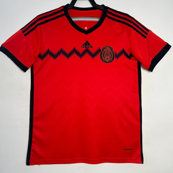 2014 Mexico Red Retro Soccer Jersey