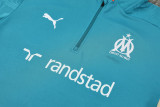 2024-25 Marseille Lake blue Half Pull Tracksuit (半拉链)