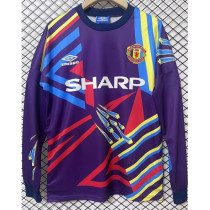 1992-1993 Man Utd Purple Goalkeeper Long Sleeve Retro Soccer Jersey (长袖)