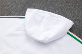 2024-25 Italy White Hoodie Half Pull Tracksuit #F596半拉连帽