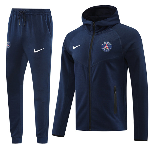 2024-25 PSG Royal blue Hoodie Jacket Tracksuit #01