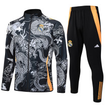 2024-25 RMA Black Jacket Tracksuit #A797(喷墨龙)