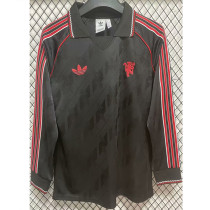 2024-25 Man Utd Black Special Retro Edition Long Sleeve Soccer Jersey (长袖)