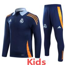 2024-25 RMA Royal blue Kids Half Pull Tracksuit (童装)(半拉链)