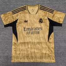 2025-26 RMA Gold Special Edition Fans Training Shirts (三叶草)