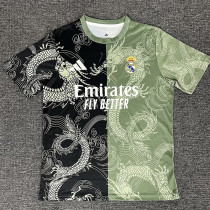 2025-26 RMA Green Black Special Edition Fans Training Shirts (龙纹)