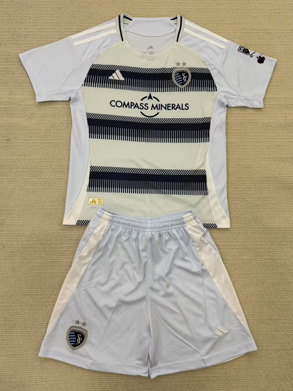 2025-26 Sporting Kansas City Home Kids Soccer Jersey (带章)