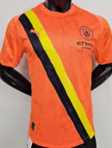 2025-26 Man City Orange Goalkeeper Player Version Soccer Jersey