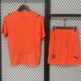 2025-26 Man City Orange Goalkeeper Kids Soccer Jersey