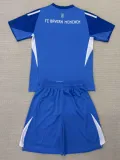 2025-26 Bayern Blue Goalkeeper Kids Soccer Jersey
