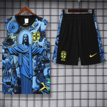 2025-26 Brazil Blue Tank top and shorts suit