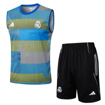 2025-26 RMA Blue Tank top and shorts suit #D2529