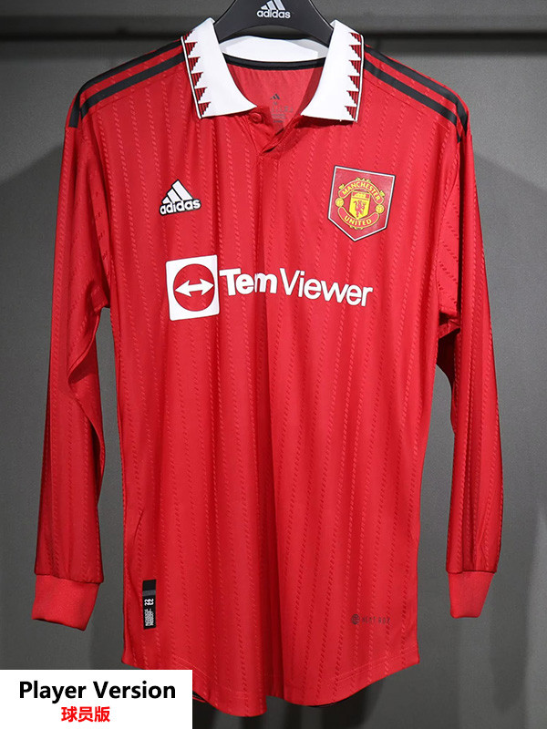2022-23 Man Utd Home Long Sleeve Player Version Soccer Jersey (长袖球员)