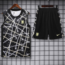 2025-26 CHE Black White Tank top and shorts suit