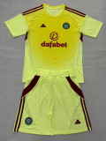 2025-26 Celtic Yellow Goalkeeper Kids Soccer Jersey