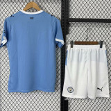 2025-26 Man City Home Kids Soccer Jersey