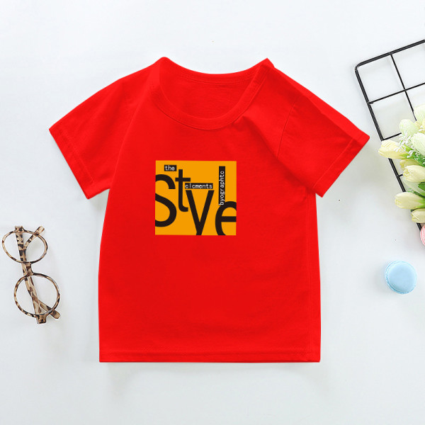 New Summer Cotton Short Sleeves Red #CE01