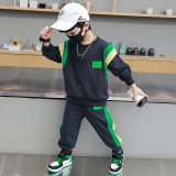 New Boys' Black Autumn Set #A008