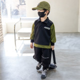 New Boys' Black Green Autumn Set #A009