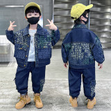 New Boys' Blue Autumn Set #B003