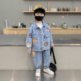 New Boys' Blue Autumn Set #B004