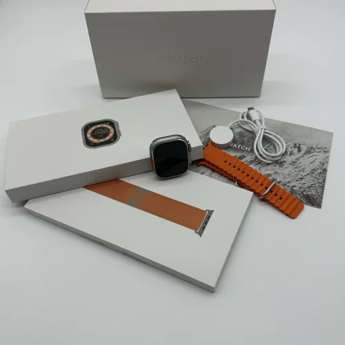 Apple Watch Ultra GPS + Cellular, 49mm Titanium Case with Orange Ocean Band  - Baoximan
