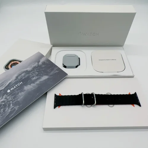 Apple Watch Ultra Titanium Case with Black Ocean Band