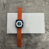 Apple Watch Ultra Titanium Case with Orange Ocean Band