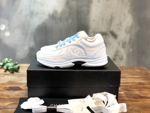 Chanel Fabric & Suede Calfskin Low Top Sneaker 39