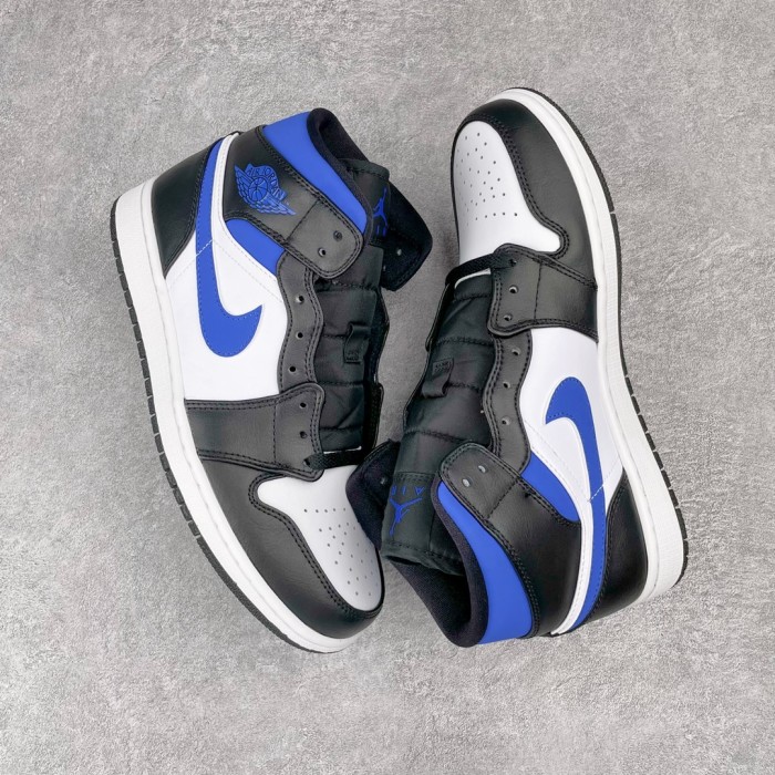 Jordan 1 Mid White Black Racer Blue