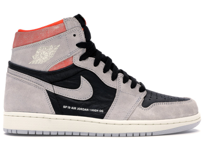 Jordan 1 Retro High Neutral Grey Hyper Crimson