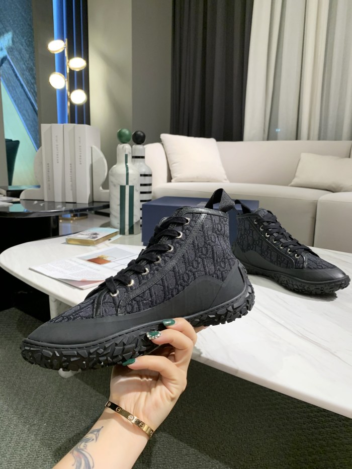 Dior B28 High-Top Oblique Jacquard and Rubber Sneaker 5