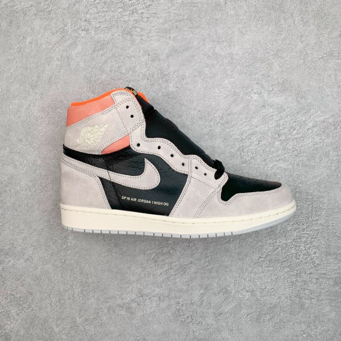 Jordan 1 Retro High Neutral Grey Hyper Crimson