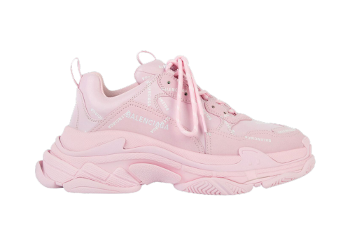 Balenciaga All Over Logo Triple S Pink White