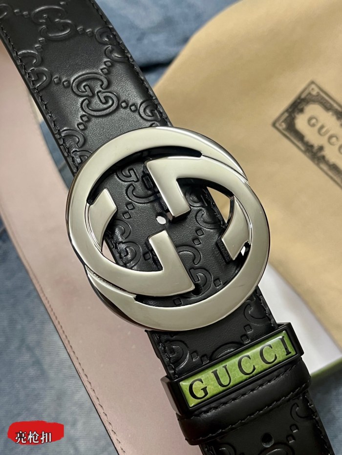 Streetwear Belt Gucci Signature size:3.8 Cm