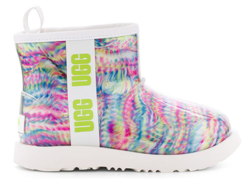 UGG Classic Clear Mini Pixelate Boot White (Kids)