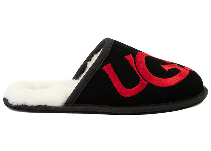 UGG Scuff Logo Slipper Black Red