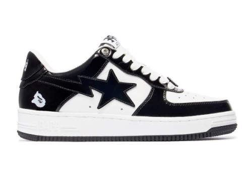 A Bathing Ape Bape Sta Patent Leather Black White