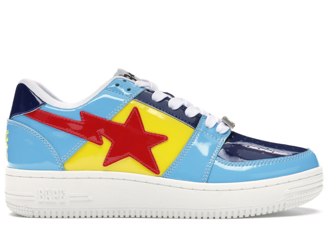 A Bathing Ape Bape Sta Low Color Block Yellow Navy Baby Blue