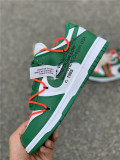 Authentic OFF-WHITE x Nike Dunk Low White/Pine-Green