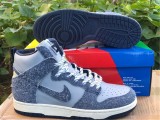 Authentic Nike SB Dunk High Dark Blue/White