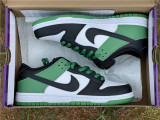 Authentic Nike Dunk Low OG QS Black/White/Green