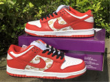 Authentic Supreme x Nike SB Dunk Low White/Red