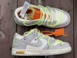 Authentic OFF-WHITE x Nike Dunk Low Grey-Barely Volt