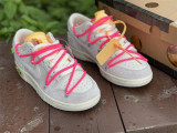 Authentic OFF-WHITE x Futura x Nike Dunk Low Grey Hyper Pink