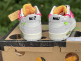 Authentic OFF-WHITE x Futura x Nike Dunk Low Grey Hyper Pink