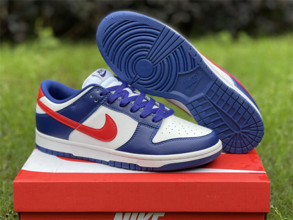 Authentic Nike Dunk Low WHITE/BLUE/RED