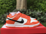 Authentic Nike Dunk Low White Orange Black Patent